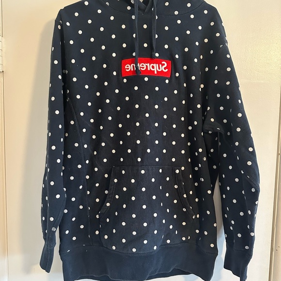Supreme Other - Supreme x Comme Des Garçons Polka Dot Box Logo Hoodie CDG, Authentic (XL)